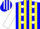 Silk - Blue, White spots, Yellow Stripes On White Sleeves