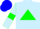 Silk - Light blue, green triangle, green armlets on sleeves, blue cap