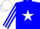 Silk - Blue, white 'jj', white star stripe on sleeves, blue and white cap