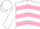 Silk - White, pink chevrons, pink chevrons on white sleeves, white cap