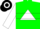 Silk - Green, white triangle hoop on front, black 'cf' on back, white hoop on sleeves