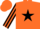 Silk - Orange, Black star, Black and Orange striped sleeves