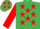 Silk - Emerald green, red stars, sleeves emerald green, emerald green cap, red stars