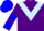 Silk - Purple, light blue chevron, blue chevrons on sleeves, purple and blue cap