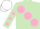 Silk - Light Green, large Pink spots, Light Green sleeves, Pink spots, White cap