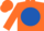 Silk - Fluorescent orange, fluorescent orange 'eis' on royal blue disc, fluorescent orange cap
