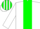 Silk - White, green stripe, white sleeves, striped cap