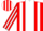 Silk - Red, white panel and stripes, black ok