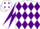 Silk - White and purple diamonds, white sleeves, purple diabolo, white cap, purple diamonds