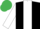 Silk - Black, White stripe and sleeves, Emerald Green cap