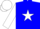 Silk - Blue, white 'jfh', white star on sleeves, blue and white cap