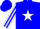 Silk - Blue, white star, grey sleeves with blue stripes, blue cap