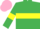 Silk - Emerald Green, Yellow hoop and armlets, Pink cap