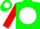 Silk - Green,  White disc, Red sleeves