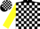 Silk - Black and white checked, yellow sleeves