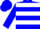 Silk - Blue, white hoops, white section with blue y brand on back