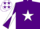 Silk - Purple, White star, diabolo on sleeves, White cap, Purple stars