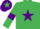 Silk - Emerald Green, Purple star and armlets, Purple cap, Emerald Green star