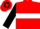 Silk - Red, black brand emblem on back, white hoop on black sleeves