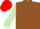 Silk - Brown, light green slvs, red cap
