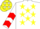 Silk - White, yellow stars, two red chevrons on sleeves