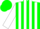 Silk - Green, white circled 'h', white stripes on sleeves, green cap