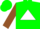 Silk - Green, red 'ww' on white triangle, brown 'boxing gloves' on sleeves