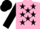 Silk - Pink, black stars, pink stripe on black sleeves, black cap