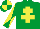 Silk - Emerald green, yellow cross of lorraine, diabolo on sleeves, quartered cap
