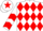 Silk - White and Red diamonds, Red chevrons on sleeves, Red star on cap