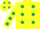 Silk - Yellow body, dark green spots, yellow arms, dark green spots, yellow cap, dark green spots
