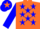 Silk - Orange body, blue stars, blue arms, blue cap, orange star