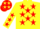 Silk - Yellow,red stars
