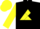 Silk - Black, yellow triangle, black diabolo on yellow sleeves, yellow cap