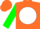 Silk - Orange, white disc, green sleeves, orange cap
