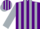 Silk - Purple, silver stripes on body and sleeves
