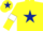 Silk - Yellow, dark blue star, yellow sleeves, white armlets, yellow cap, dark blue star