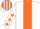 Silk - White, Orange stripe, White sleeves, Orange stars, White and Orange striped cap