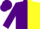 Silk - Purple and yellow halves, purple cap