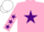 Silk - Pink, Purple star, Pink sleeves, Purple stars, White cap