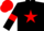 Silk - Black, Red star, armlets and cap