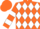 Silk - Orange, white diamonds and bars on sleeves, orange cap