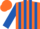 Silk - Orange, royal blue stripes on sleeves, orange cap