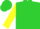 Silk - Lime green, yellow 'sd' on back, yellow sleeves