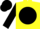 Silk - Yellow, yellow horse emblem on black disc, black sleeves, black cap