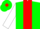 Silk - Green body, red strip, white arms, green cap, red diamond