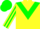 Silk - Yellow body, green chevron, yellow arms, green striped, green cap