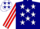 Silk - Navy blue, white stars, red & white striped sleeves