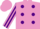 Silk - Mauve body, purple spots, mauve arms, purple striped, mauve cap, purple striped