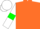 Silk - Orange body, green belt, white arms, green armlets, white cap, green hooped